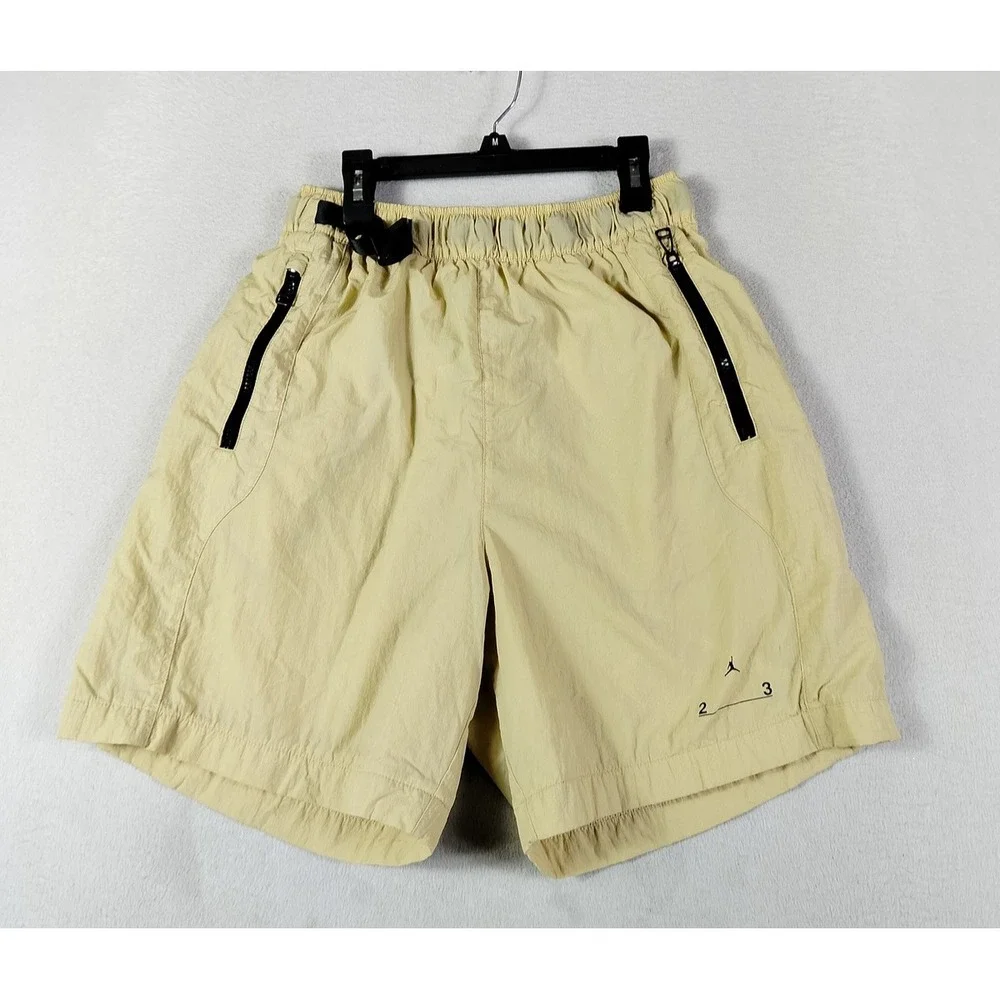 Jordan 23 Engineered Shorts Mens Medium Beige‎ Athletic Zip Pockets DQ7875-252